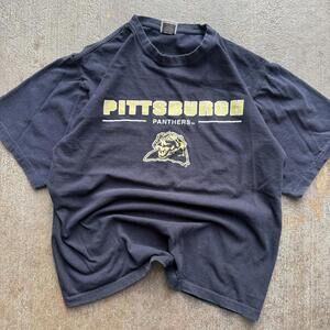 Pittsburgh Panthers Shirt Navy Blue Men’s Size Large Gildan Spell Out